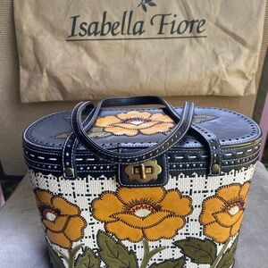 Isabella Fiore Mint Woven Basket Bag